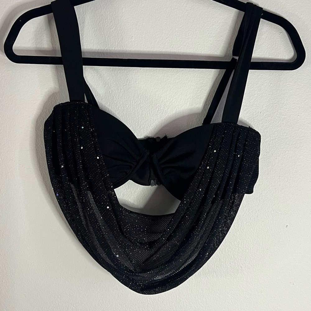 SHEIN Black Shimmer Bra Top